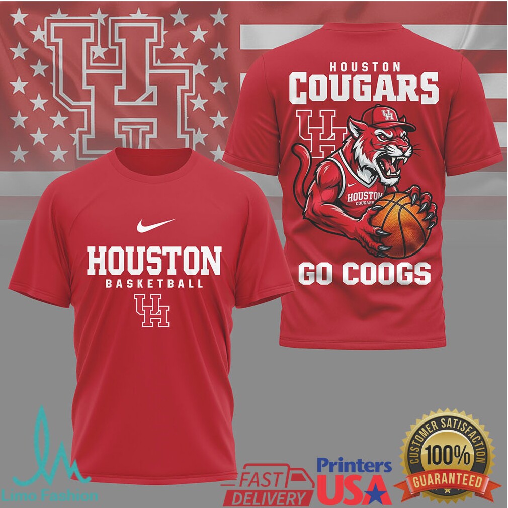 Houston Cougars Basketball “Go Coogs” Graphic T Shirt - Limotees LLC
