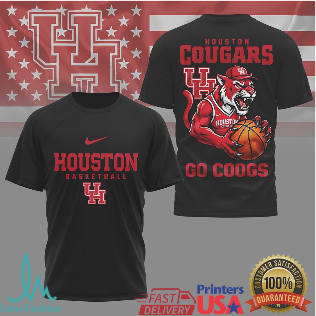 Houston Cougars Basketball Go Coogs Mascot Slam Dunk Athletic T Shirt - Limotees LLC