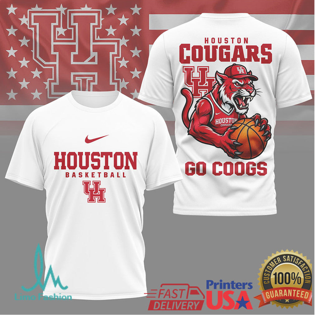 Houston Cougars Basketball Go Coogs Mascot Slam Dunk Athletic T Shirt - Limotees LLC