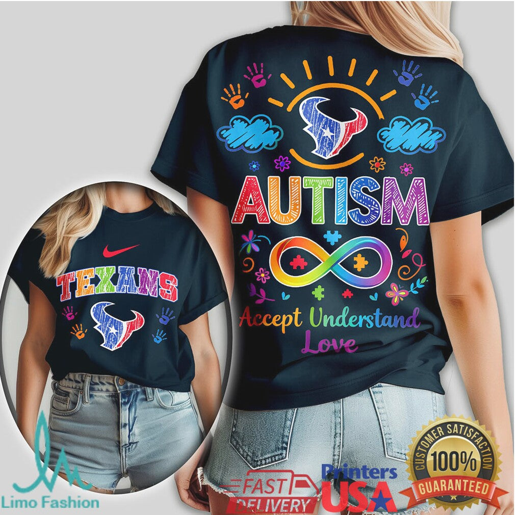 Houston Texans Autism Awareness T Shirt NFL Football Support T Shirt - Limotees LLC