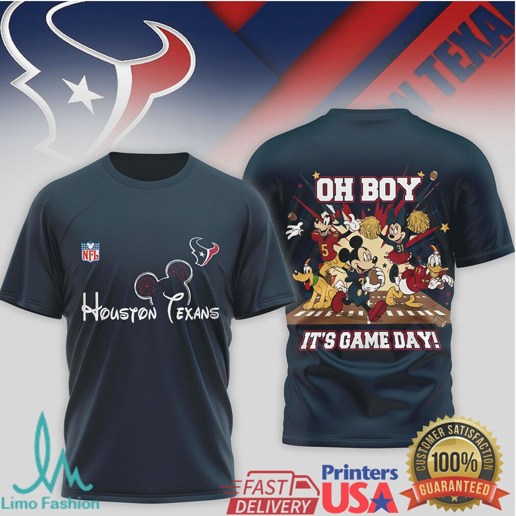 Houston Texans Disney Mickey & Friends “Oh Boy It's Game Day” T Shirt - Limotees LLC