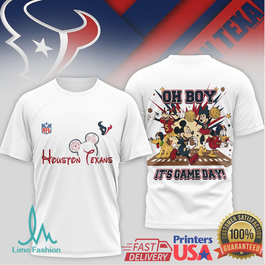 Houston Texans Disney Mickey & Friends “Oh Boy It's Game Day” T Shirt - Limotees LLC