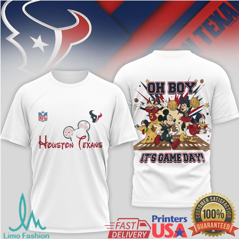 Houston Texans Disney Mickey & Friends “Oh Boy It's Game Day” T Shirt - Limotees LLC