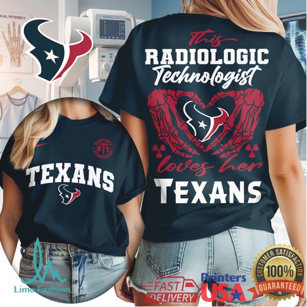 Houston Texans Football This Radiologic Technologist Loves Her Texans Women Fans Retro T Shirt - Limotees LLC