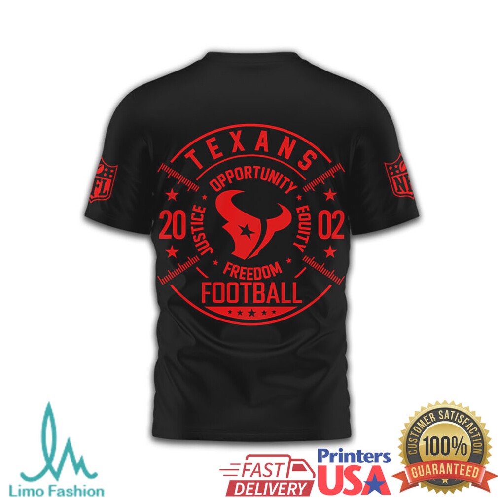 Houston Texans Freedom Football Graphic Black T Shirt - Limotees LLC