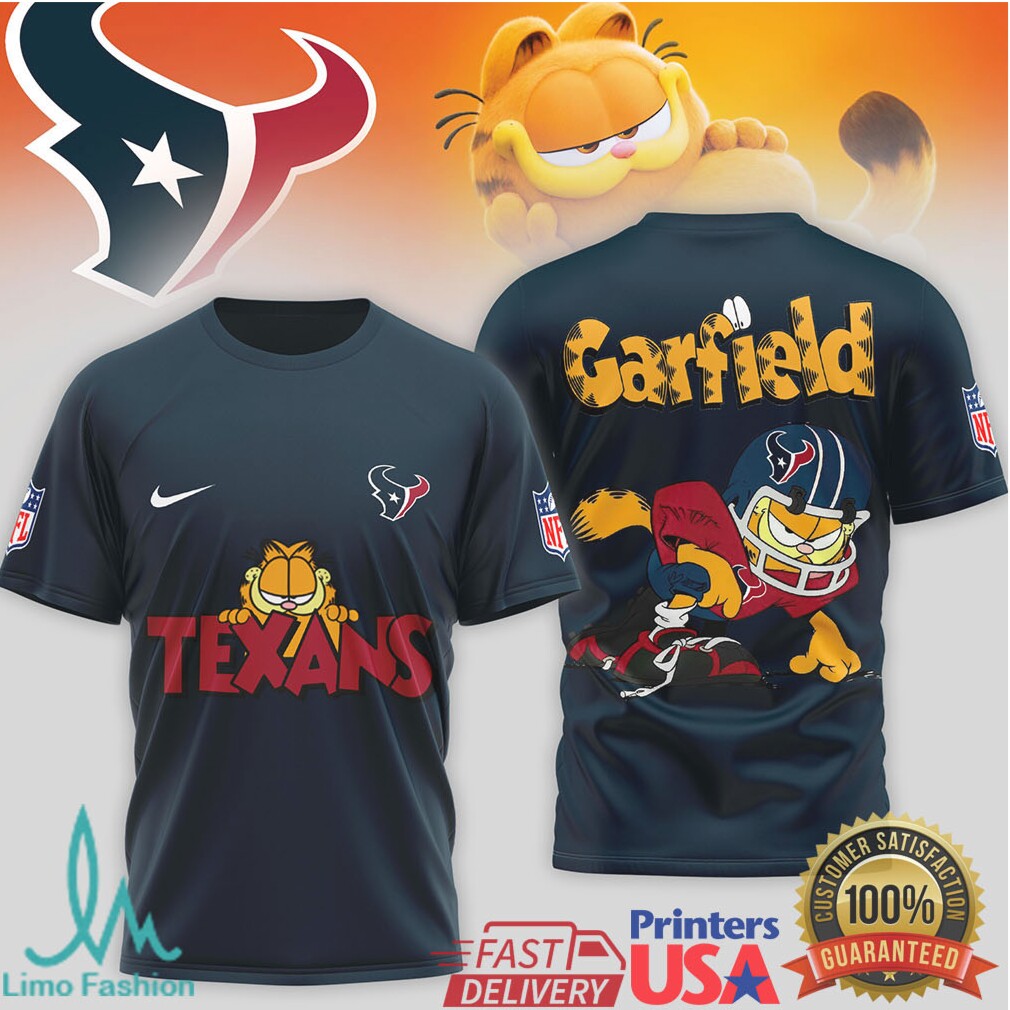 Houston Texans Garfield Character Fan Art Sports T shirt - Limotees LLC