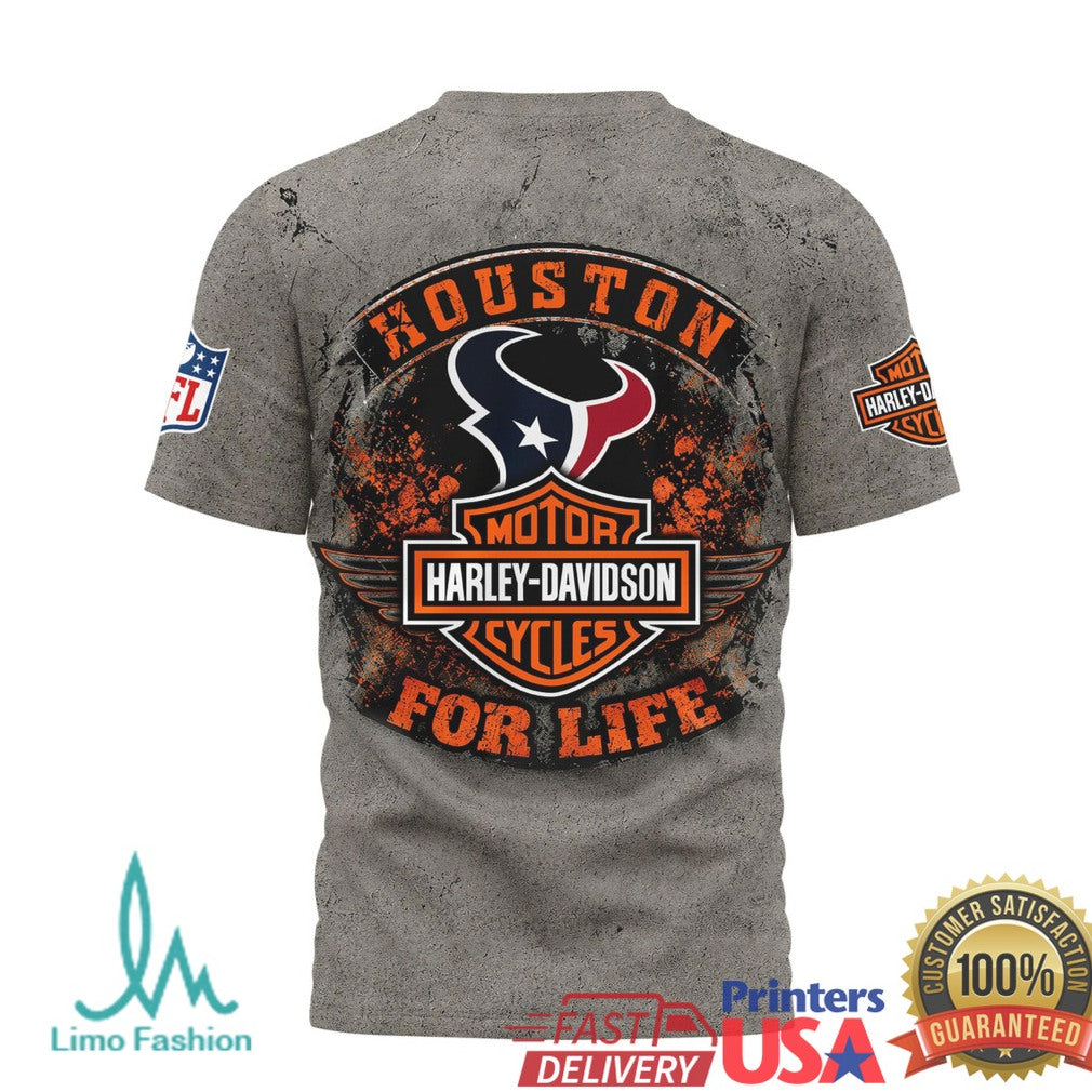Houston Texans Harley Davidson For Life T Shirt - Limotees LLC