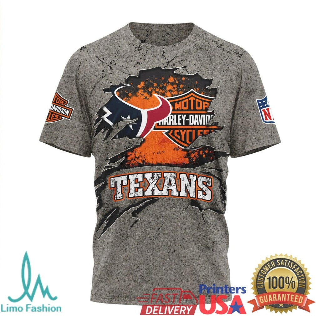 Houston Texans Harley Davidson For Life T Shirt - Limotees LLC