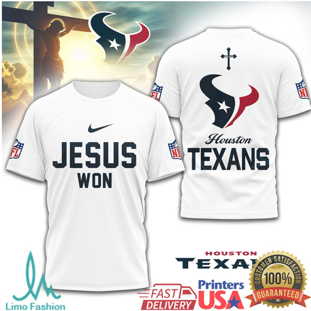 Houston Texans Jesus Won NFL Christian T Shirt - Limotees LLC