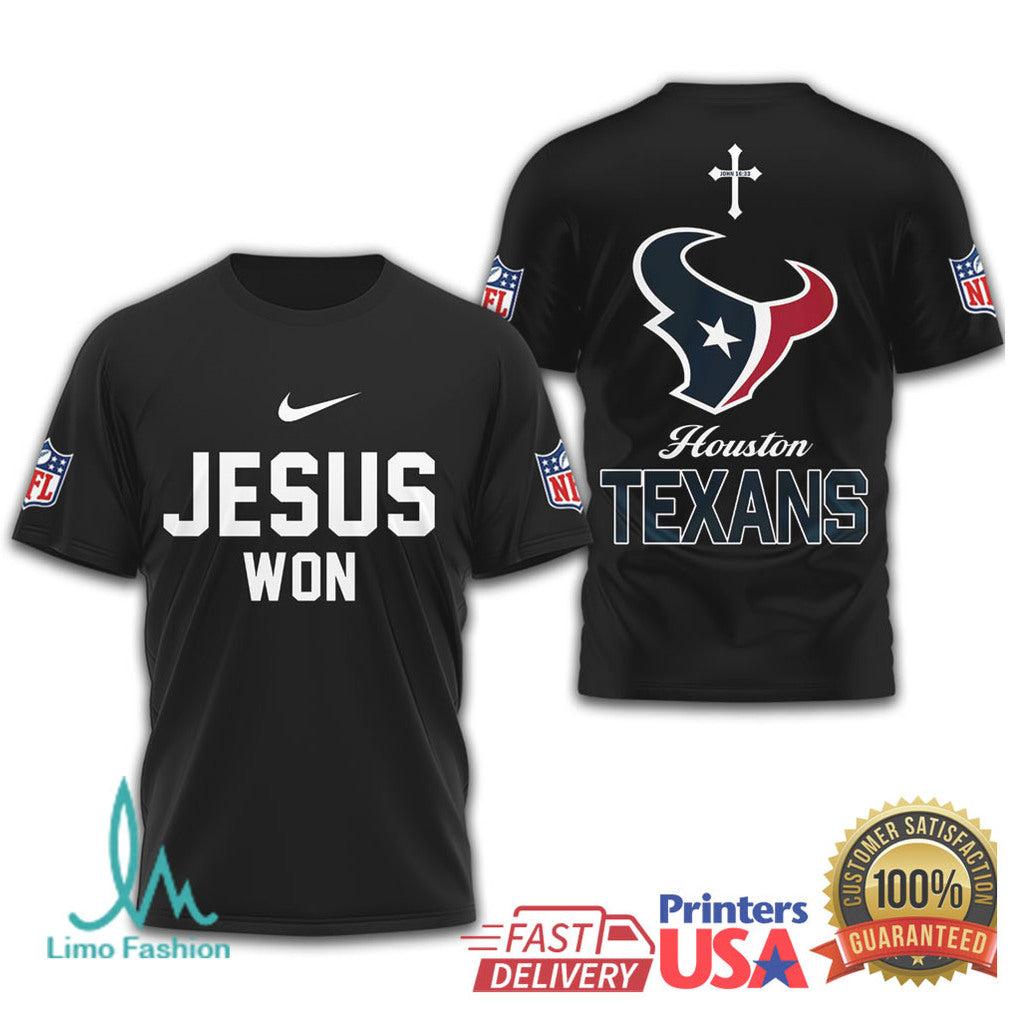 Houston Texans Jesus Won NFL Christian T Shirt - Limotees LLC