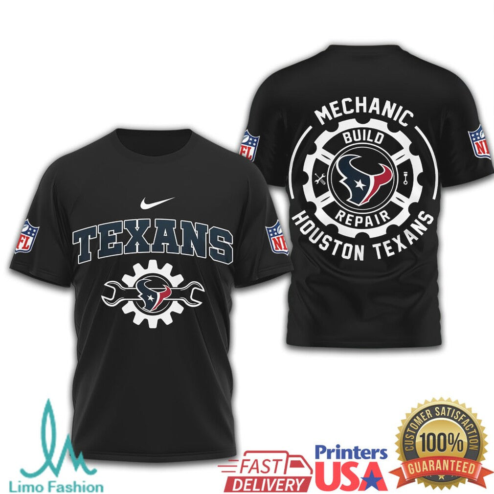 Houston Texans Mechanic Build Repair T Shirt - Limotees LLC