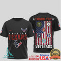 Houston Texans Military Appreciation “Thank You Veterans” 3D T Shirt - Limotees LLC
