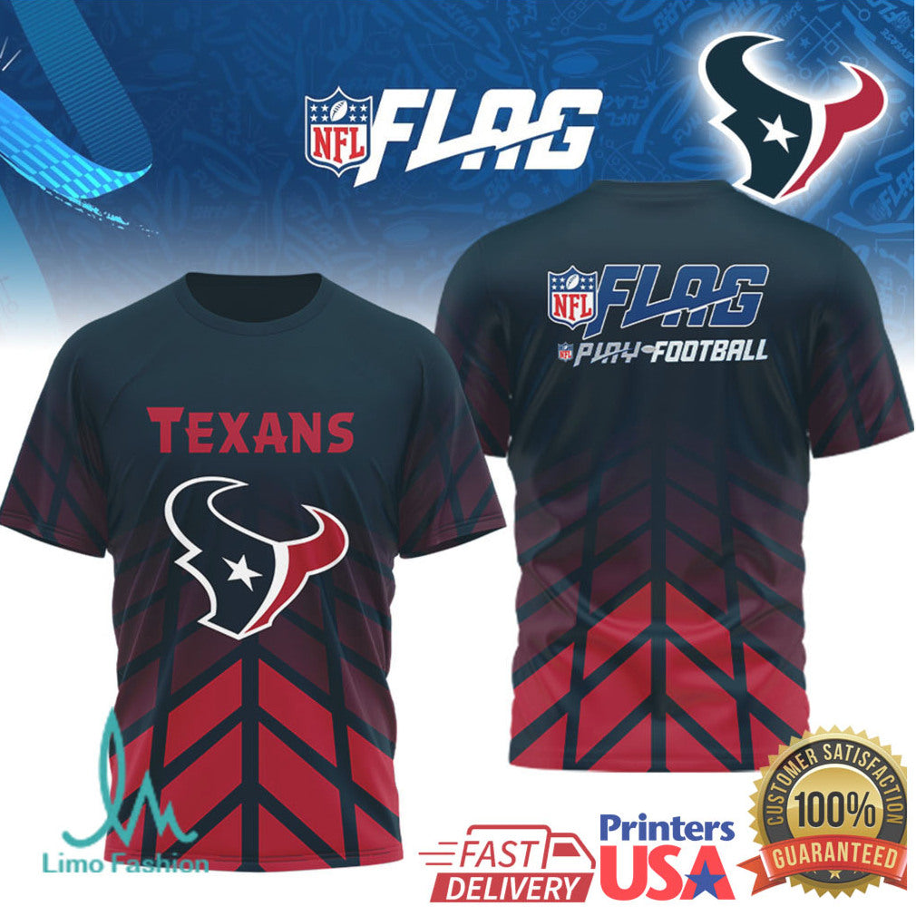 Houston Texans NFL Flag Play Football Performance Graphic Tee - Limotees LLC