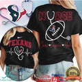 Houston Texans Nurse T Shirt Care Inspire Heal Stethoscope Football Graphic - Limotees LLC