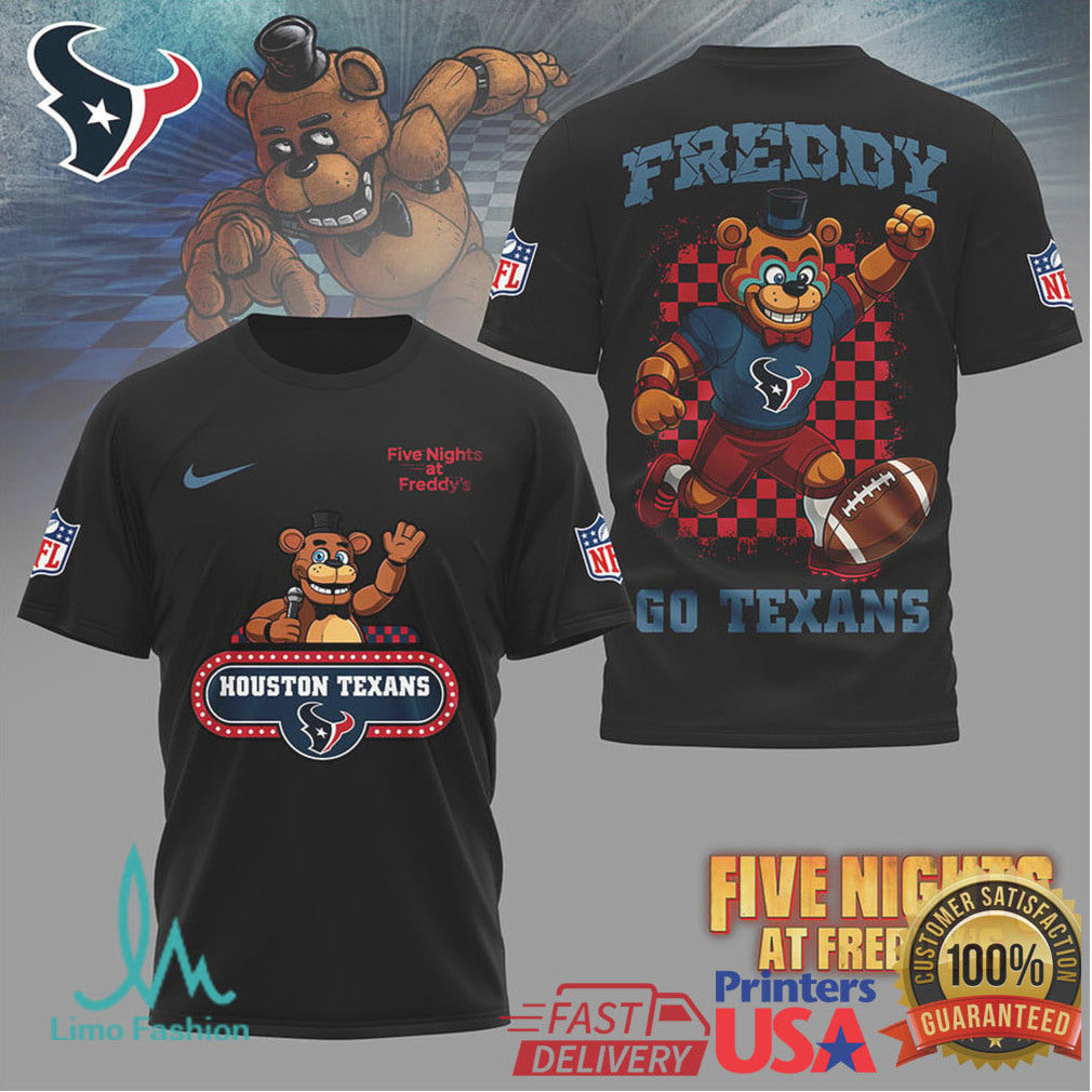 Houston Texans Official NFL Five Nights at Freddy's 3D Shirt - Limotees LLC