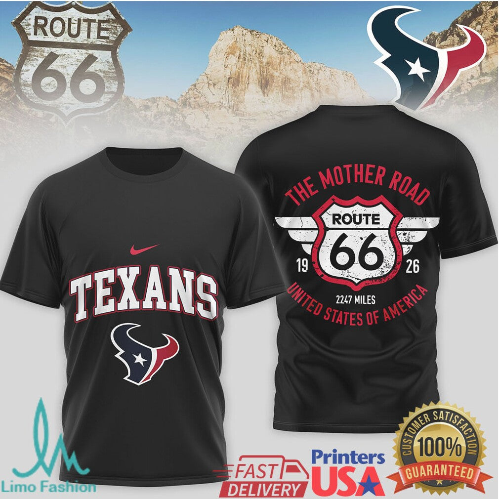 Houston Texans Official NFL Route 66 3D Shirt - Limotees LLC