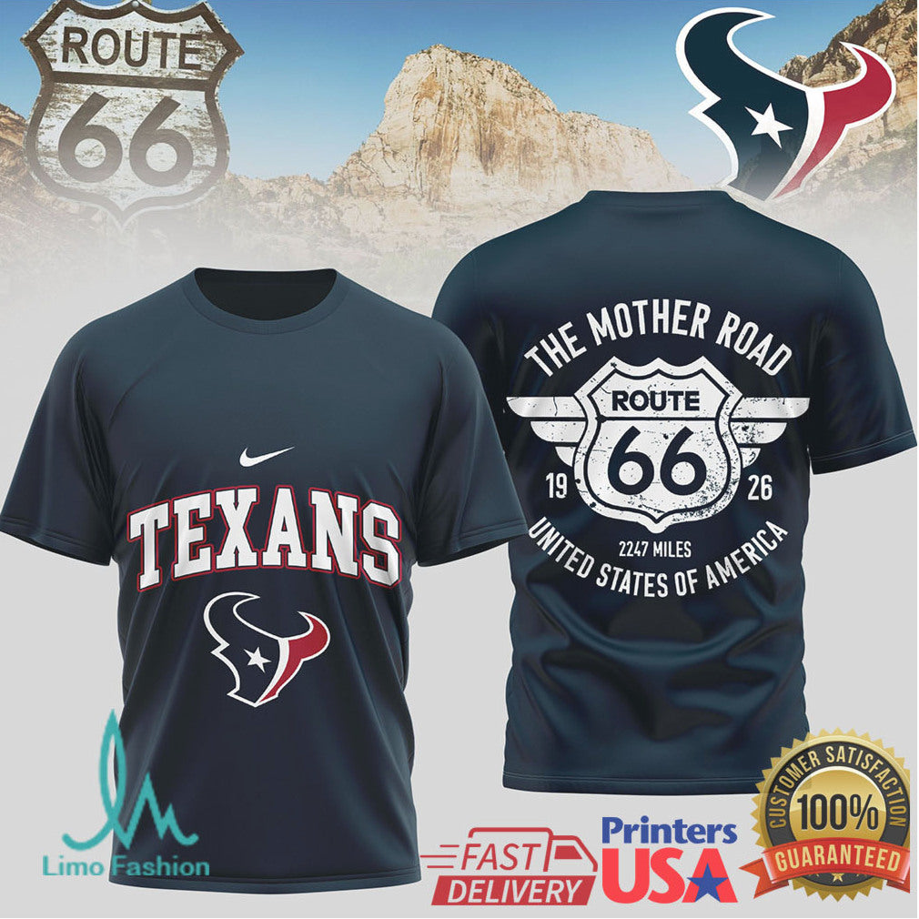Houston Texans Official NFL Route 66 3D Shirt - Limotees LLC