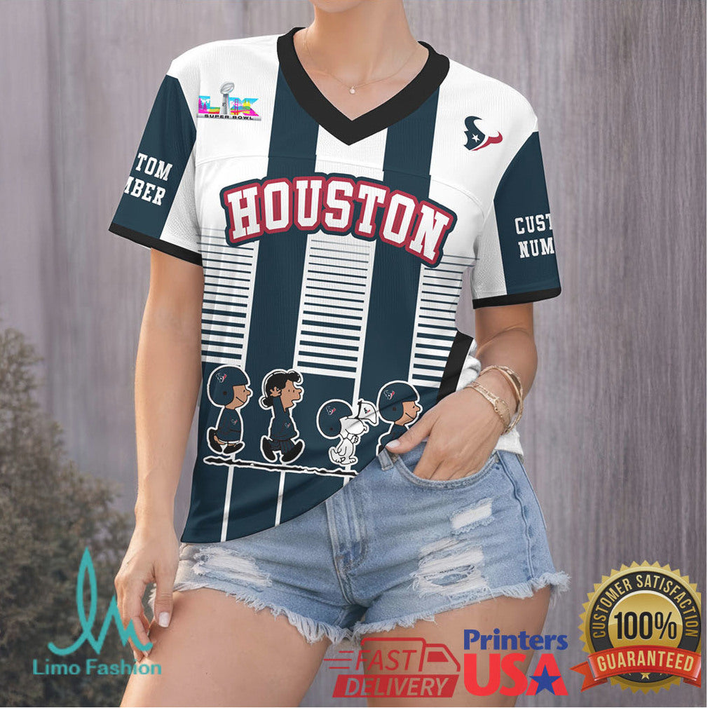 Houston Texans Peanuts Charlie Brown Snoopy Football Jersey - Limotees LLC