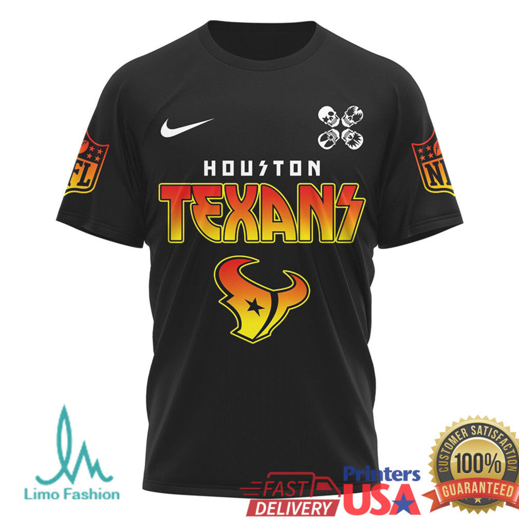 Houston Texans Rock Band Mashup T Shirt Vintage NFL Fan T Shirt - Limotees LLC