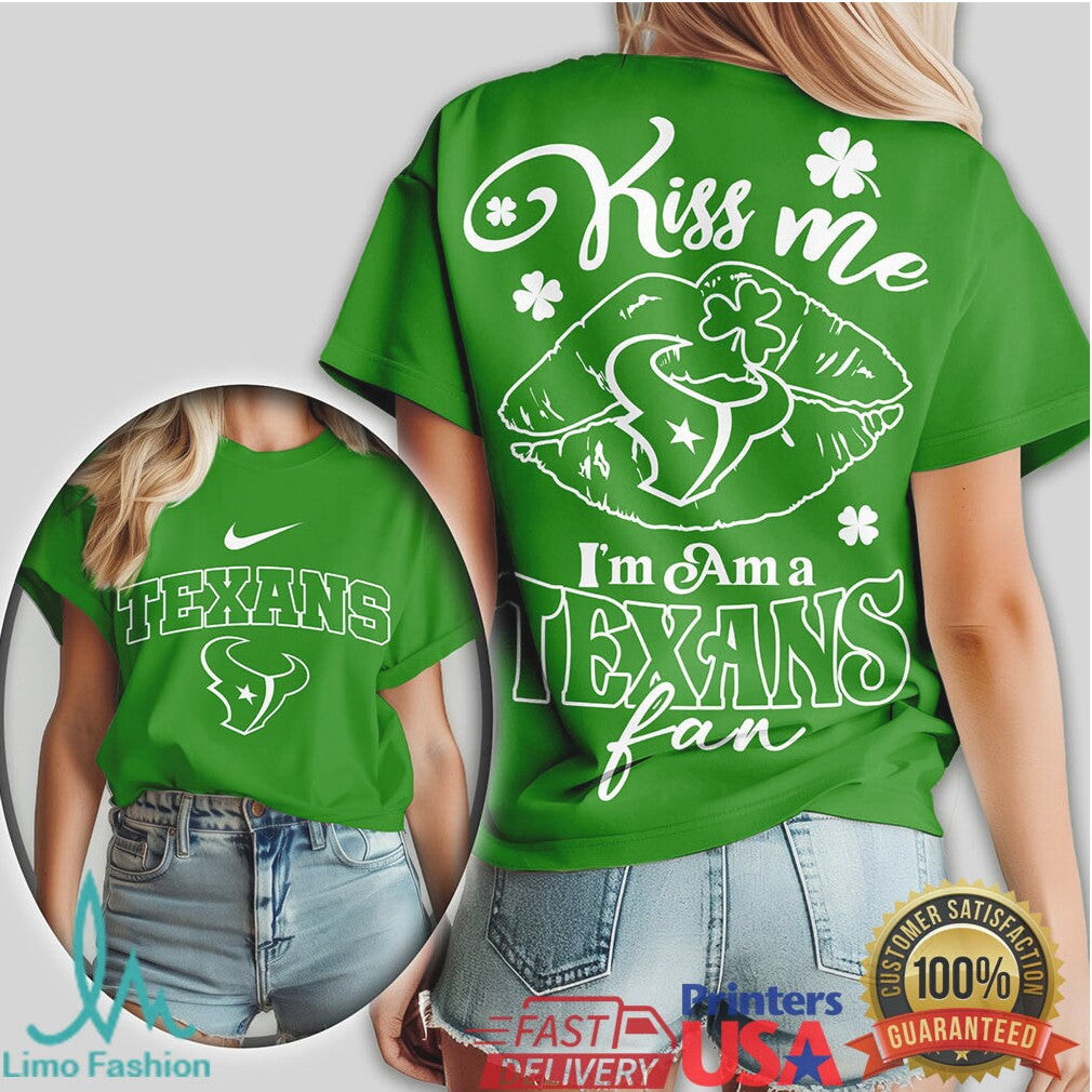 Houston Texans St. Patrick'S Day Lucky Clover Fan Tshirt - Limotees LLC