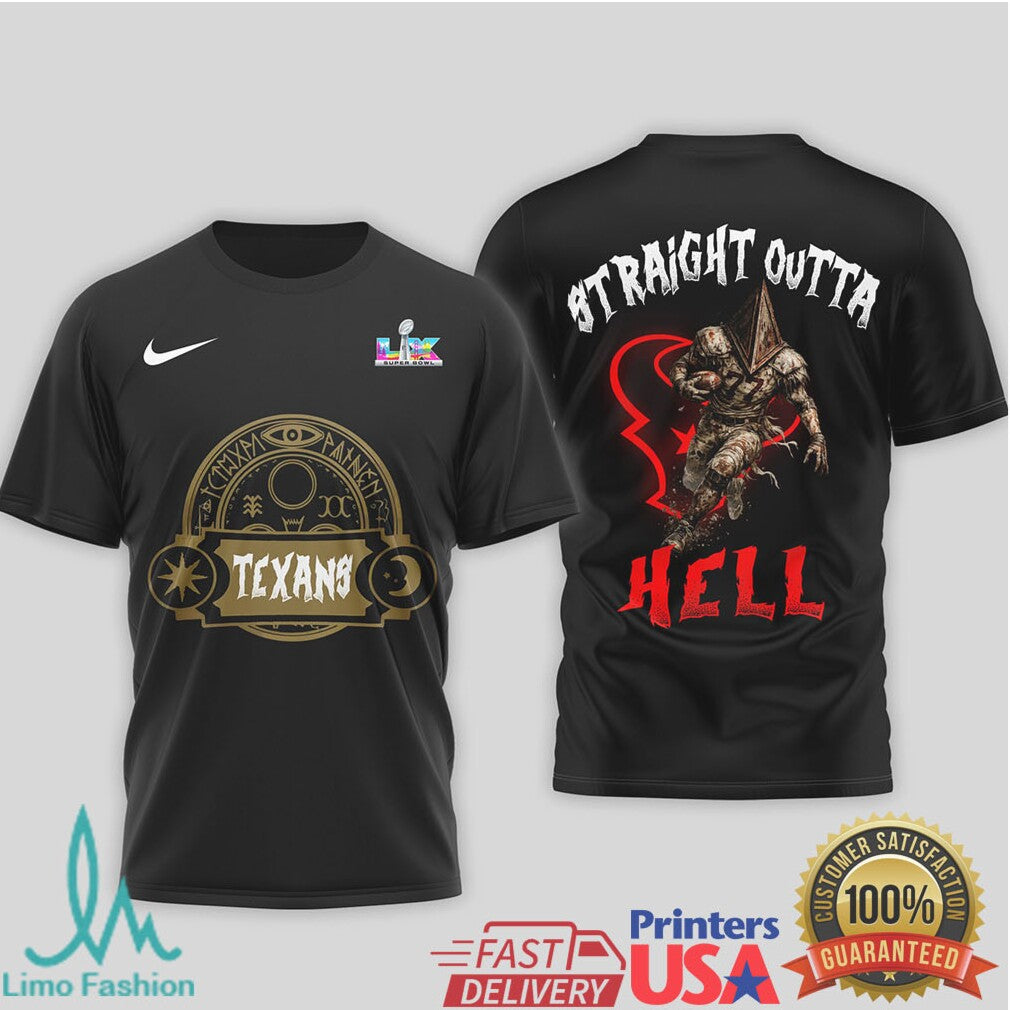 Houston Texans Straight Outta Hell Dark Fantasy Football Shirt - Limotees LLC