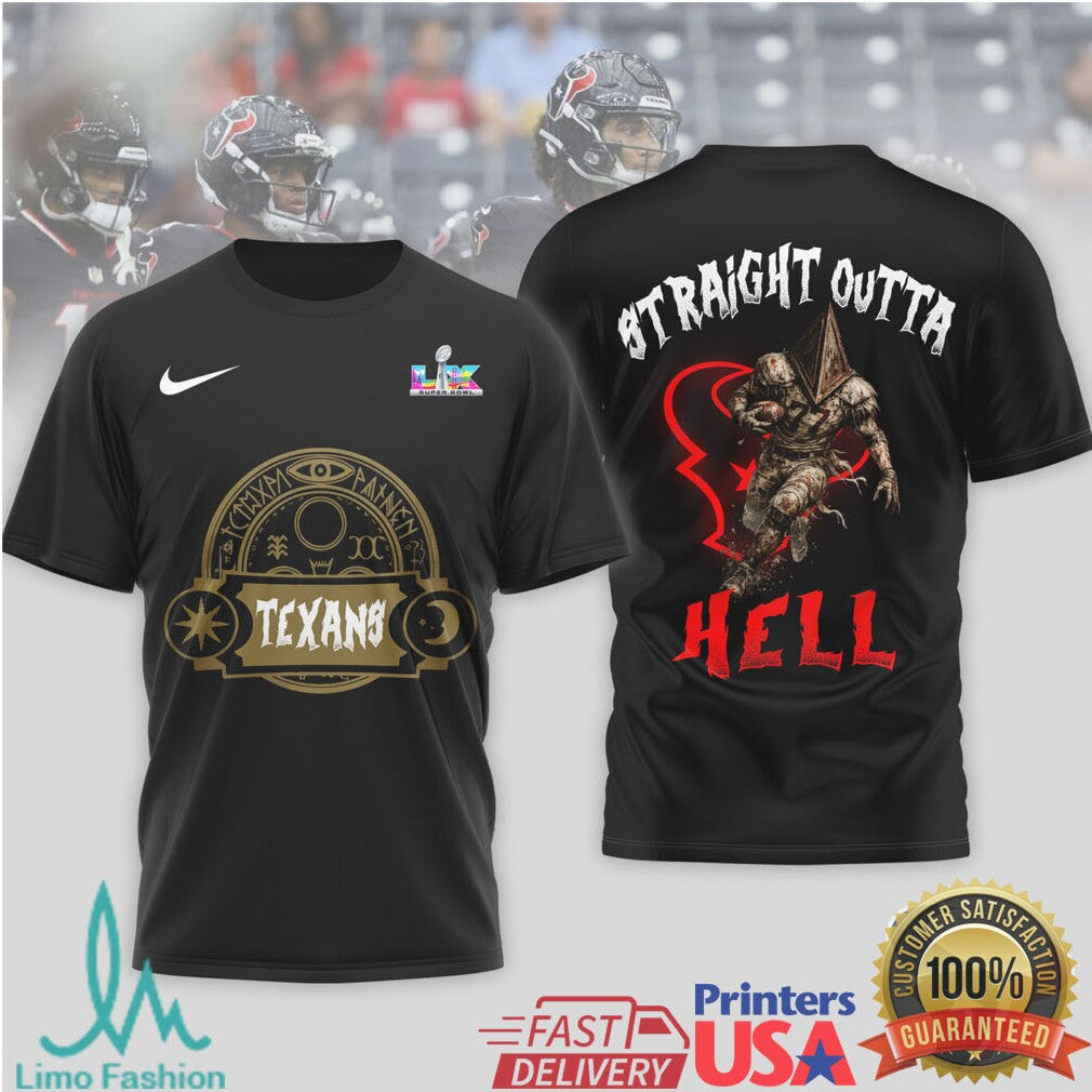 Houston Texans Straight Outta Hell Dark Fantasy Football Shirt - Limotees LLC
