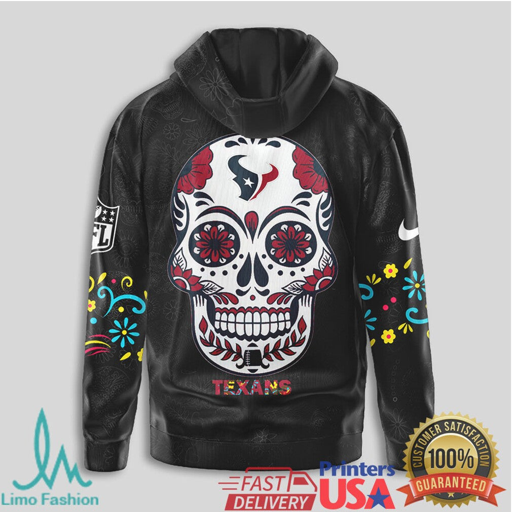 Houston Texans Sugar Skull T Shirt NFL Day of the Dead Mexican Folk Art