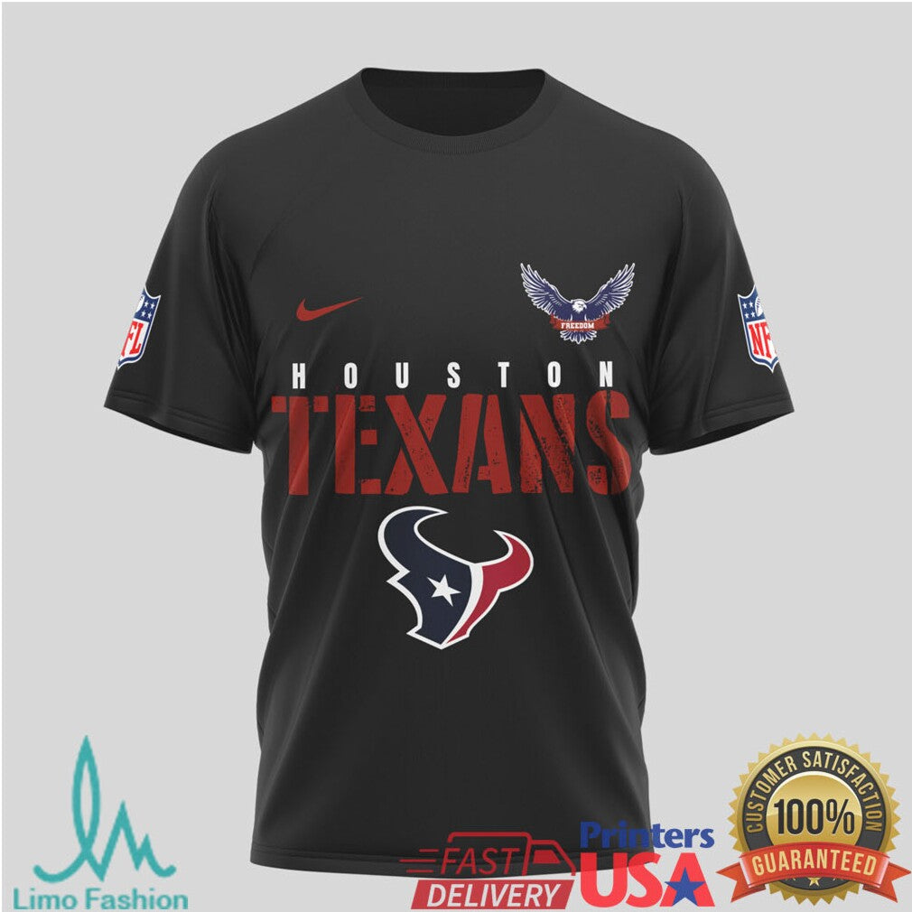Houston Texans Thank You Veterans Military Appreciation Black T Shirt - Limotees LLC