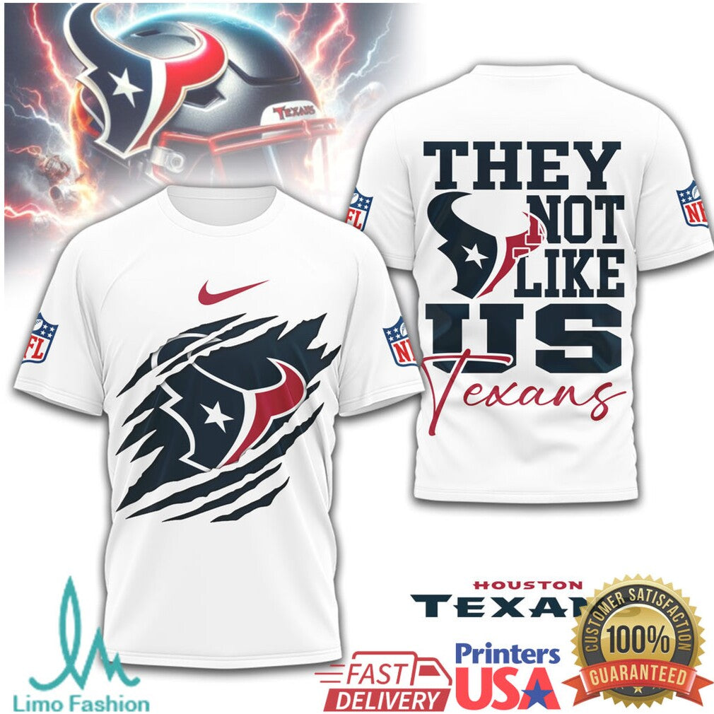 Houston Texans “They Not Like Us” Gridiron Graphic Performance Shirt - Limotees LLC