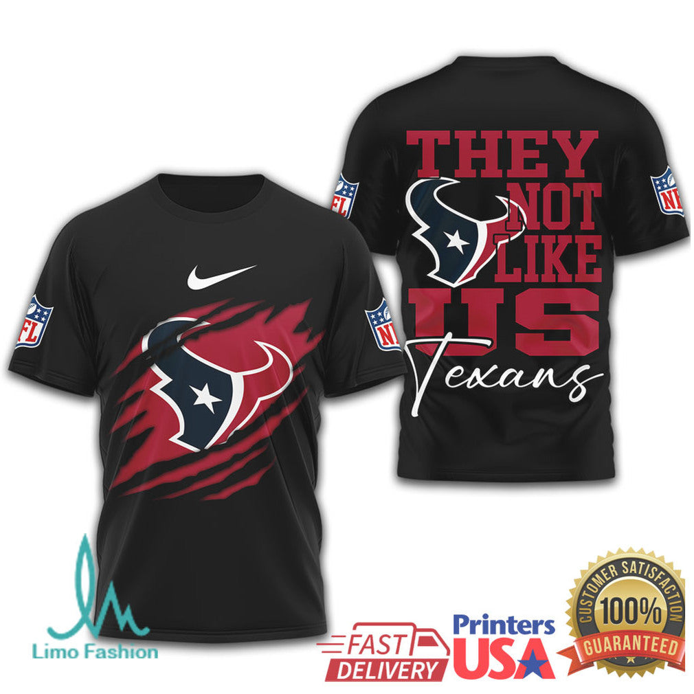Houston Texans “They Not Like Us” Gridiron Graphic Performance Shirt - Limotees LLC