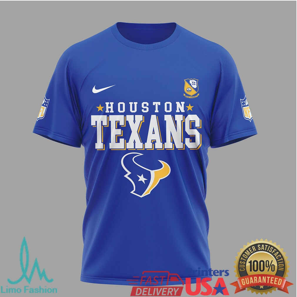 Houston Texans x Blue Angels 80th Anniversary U.S. Navy T Shirt - Limotees LLC