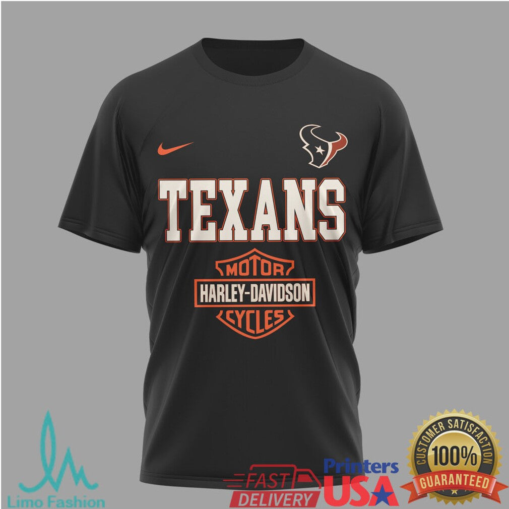 Houston Texans x Harley Davidson Motor Cycles Eagle Graphic T Shirt - Limotees LLC