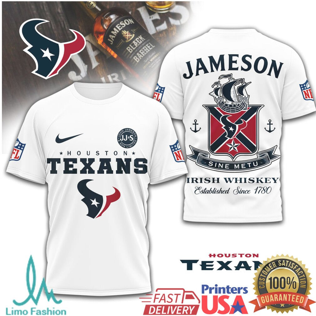 Houston Texans x Jameson Irish Whiskey Sine Metu Graphic T Shirt - Limotees LLC