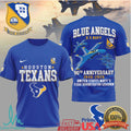 Houston Texans x U.S. Navy Blue Angels 80th Anniversary 1946 2026 T Shirt - Limotees LLC