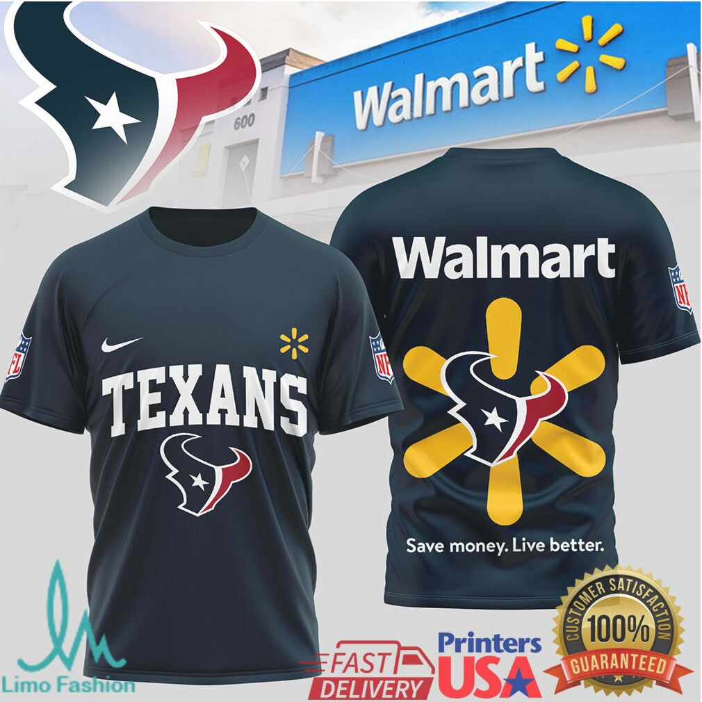 Houston Texans x Walmart “Save Money” Retail Mashup NFL T Shirt - Limotees LLC