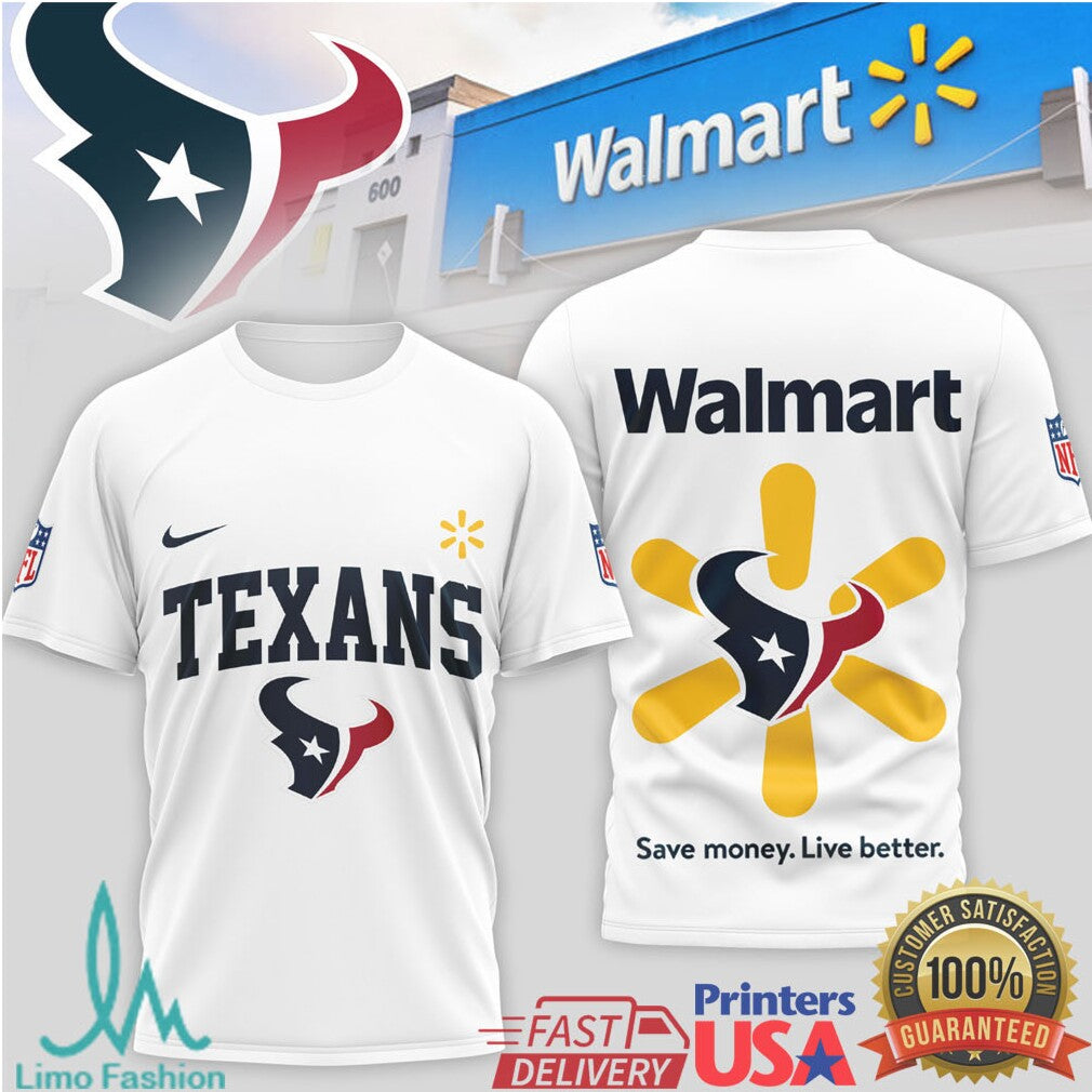 Houston Texans x Walmart “Save Money” Retail Mashup NFL T Shirt - Limotees LLC