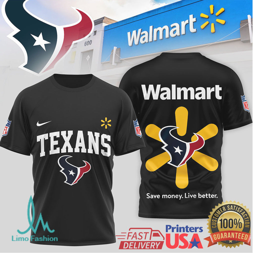 Houston Texans x Walmart “Save Money” Retail Mashup NFL T Shirt - Limotees LLC