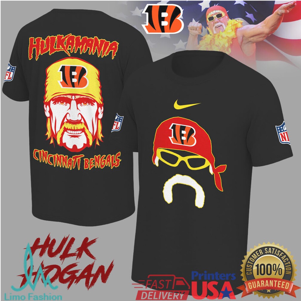 Hulk Hogan Hulkamania Cincinnati Bengals NFL Mashup T Shirt - Limotees LLC