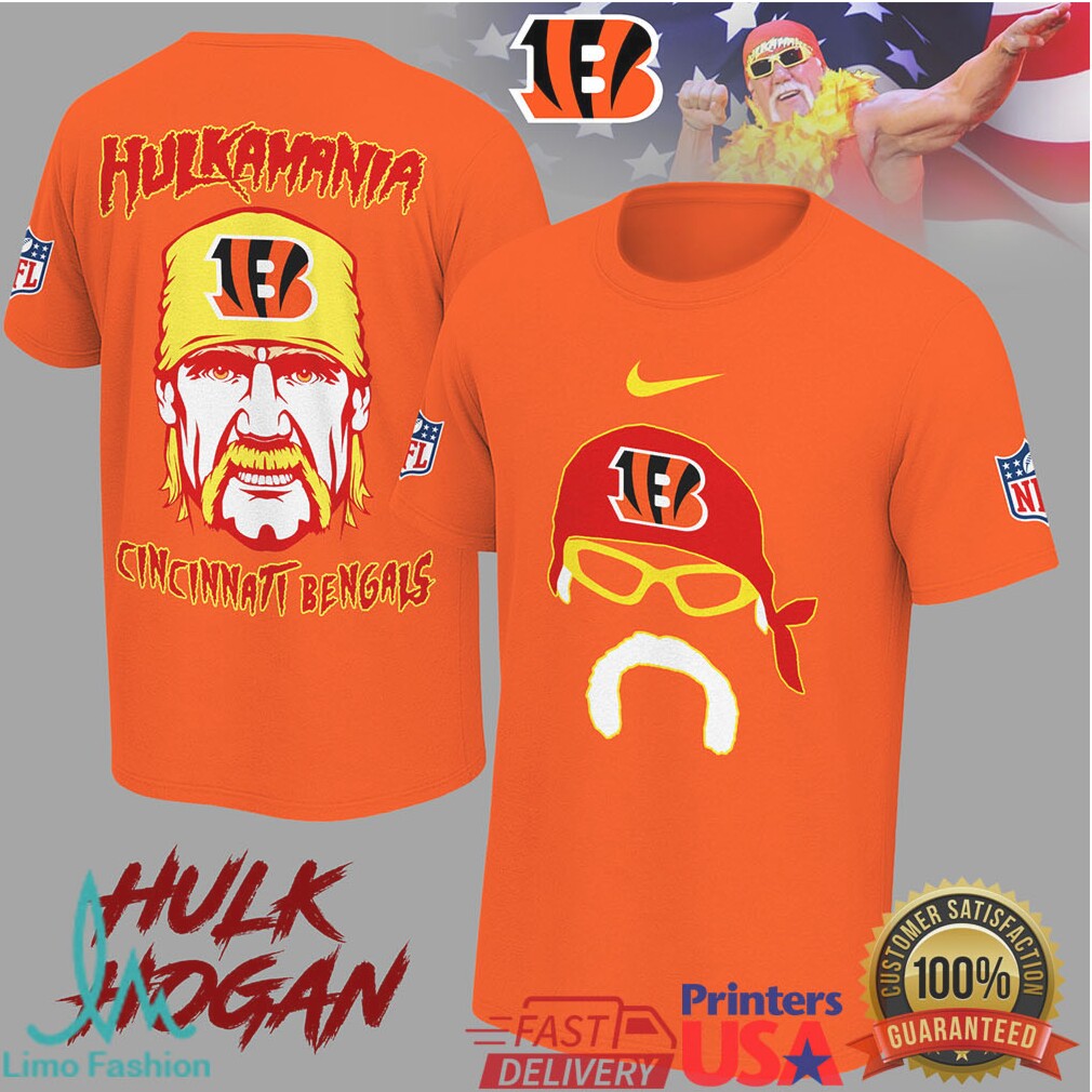Hulk Hogan Hulkamania Cincinnati Bengals NFL Mashup T Shirt - Limotees LLC