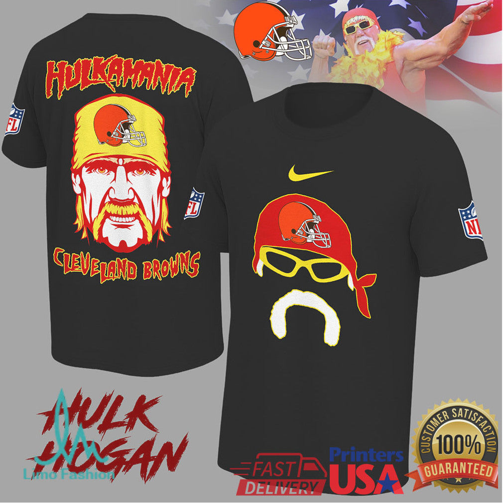 Hulk Hogan Hulkamania Cleveland Browns NFL Mashup T Shirt - Limotees LLC