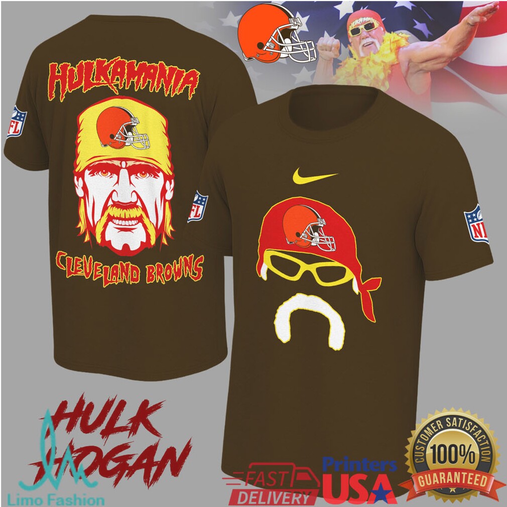 Hulk Hogan Hulkamania Cleveland Browns NFL Mashup T Shirt - Limotees LLC