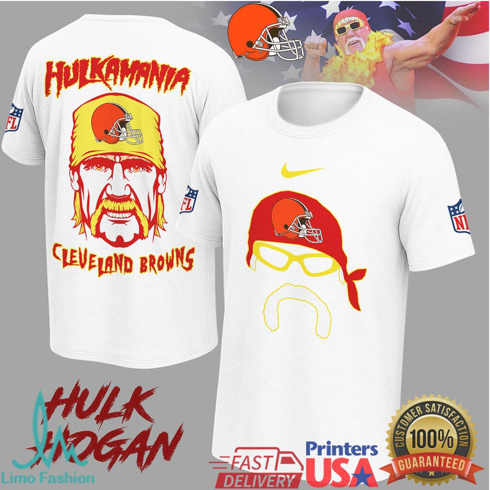 Hulk Hogan Hulkamania Cleveland Browns NFL Mashup T Shirt - Limotees LLC