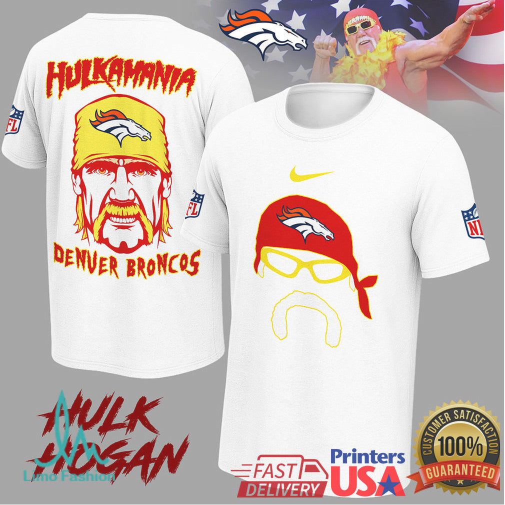 Hulk Hogan Hulkamania Denver Broncos NFL Mashup T Shirt - Limotees LLC
