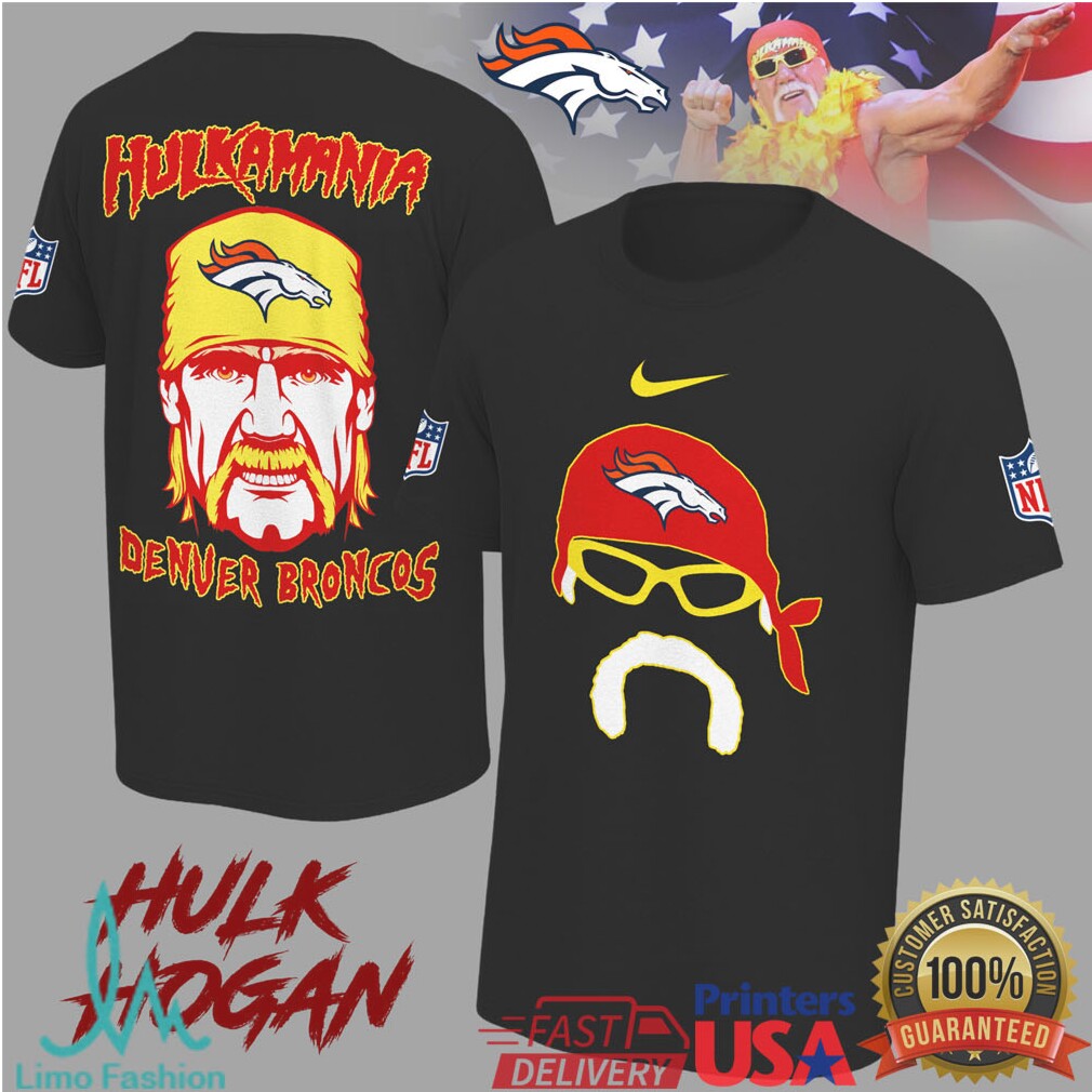 Hulk Hogan Hulkamania Denver Broncos NFL Mashup T Shirt - Limotees LLC