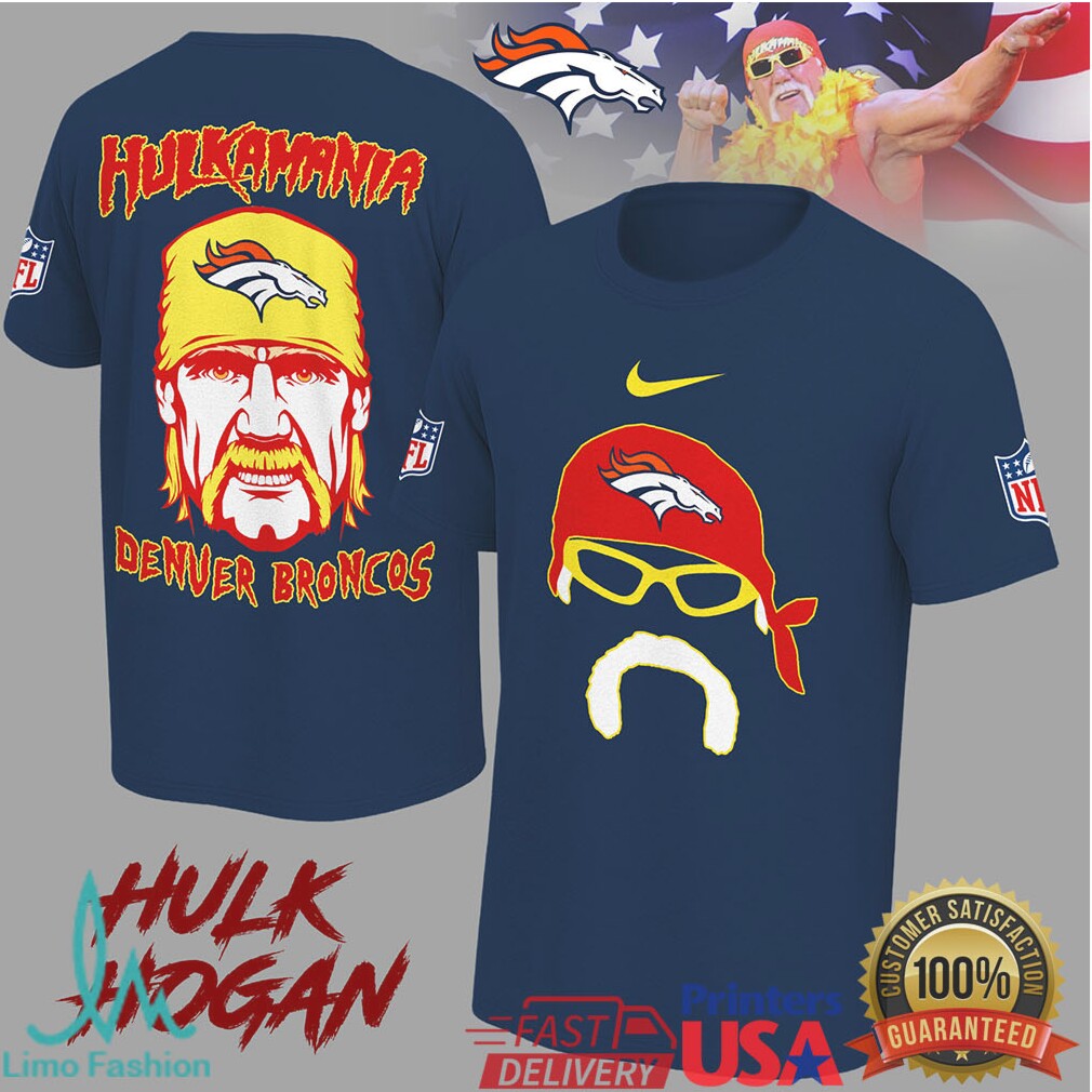 Hulk Hogan Hulkamania Denver Broncos NFL Mashup T Shirt - Limotees LLC