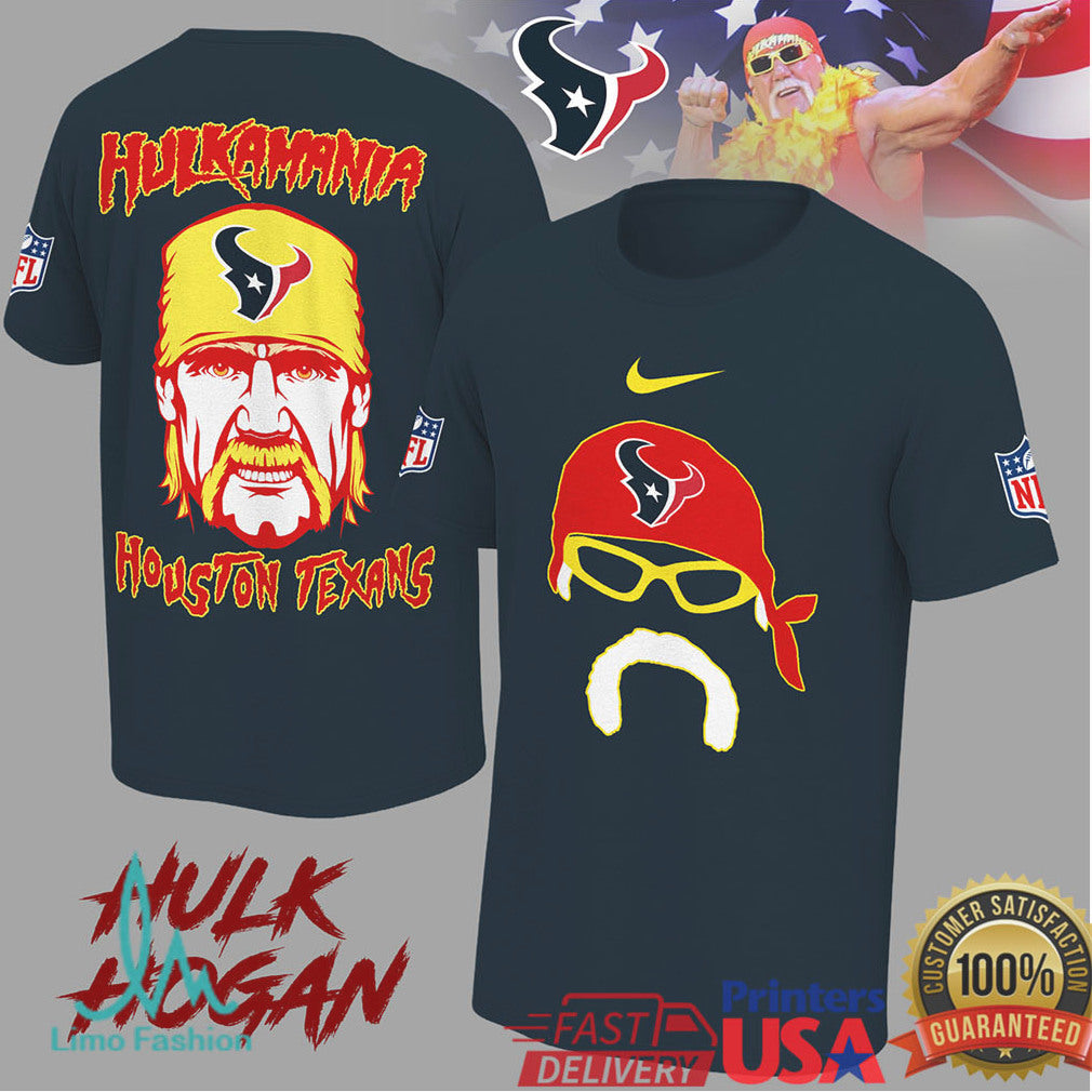 Hulk Hogan Hulkamania Houston Texans NFL Mashup T Shirt - Limotees LLC