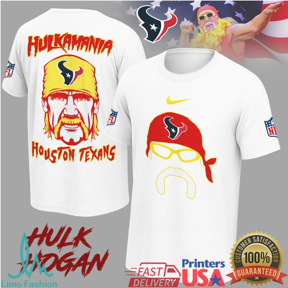 Hulk Hogan Hulkamania Houston Texans NFL Mashup T Shirt - Limotees LLC