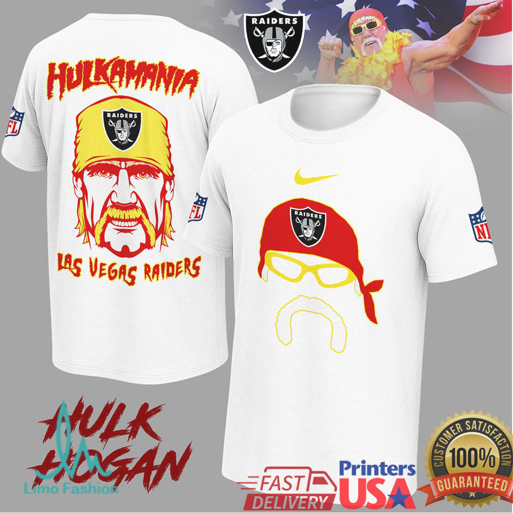 Hulk Hogan Hulkamania Las Vegas Raiders NFL Mashup T Shirt - Limotees LLC