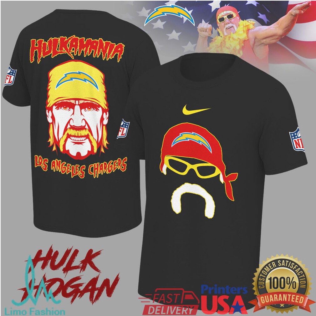 Hulk Hogan Hulkamania Los Angeles Chargers NFL Mashup T Shirt - Limotees LLC