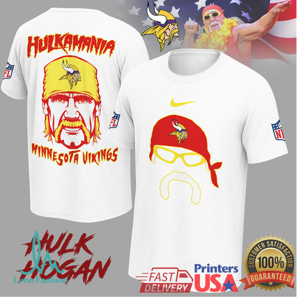 Hulk Hogan Hulkamania Minnesota Vikings NFL Mashup T Shirt - Limotees LLC